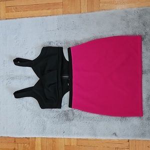 Black and dark fuchsia dress
